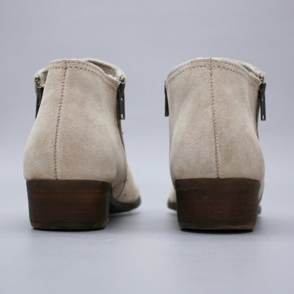 Minnetonka Ladies 9 Taupe Suede Double Side-zip - Picture 3 of 12
